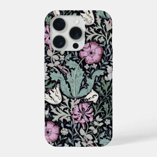 ウィリアム・モリス ポピー 植物 ヴィクトリアン 壁紙 iPhoneケース (裏面)