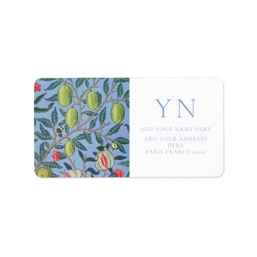 ウィリアム・モリス・ポメグラネート住所 シール (正面)