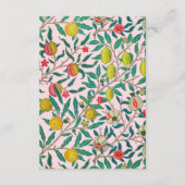 ウィリアム·モリス·ポメグラネート·イン·ピンク エンクロージャーカード (裏面)