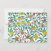 ウィリアム·モリス·ポメグラネート·イン·ブライト·ホワイト·カード サンキューカード (裏面)