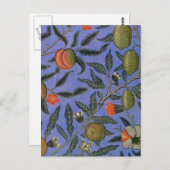 ウィリアム・モリス ポメグラネート ブルー カラフル 壁紙 ポストカード (正面/裏面)