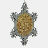 ウィリアム・モリス・マリゴールドアンティーク花柄 スノーフレークピューターオーナメント (左)