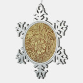 ウィリアム・モリス・マリゴールドアンティーク花柄 スノーフレークピューターオーナメント (右)