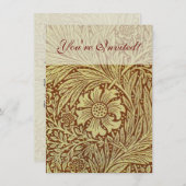 ウィリアム・モリス・マリゴールドアンティーク花柄 招待状 (正面/裏面)