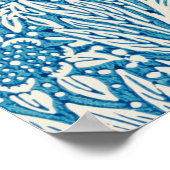 ウィリアム・モリス・マリゴールド・ブルー・パターン ポスター (角)