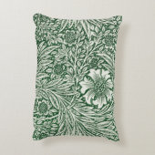 ウィリアム・モリス・マリーゴールド緑のフローラ花 アクセントクッション (裏面(縦))