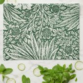 ウィリアム・モリス・マリーゴールド緑のフローラ花 キッチンタオル (折り畳み)