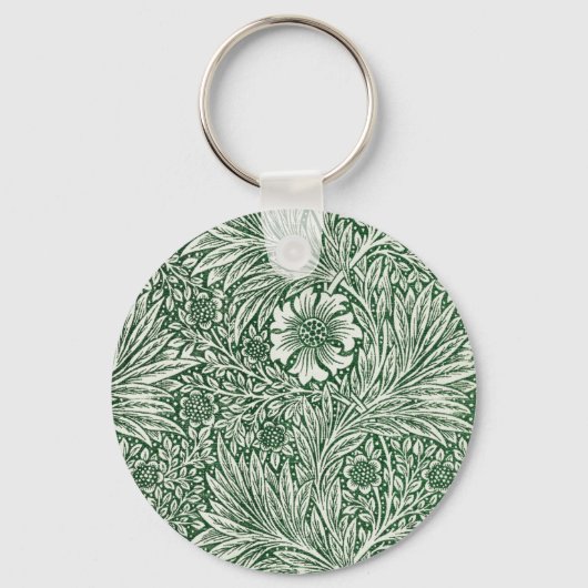 ウィリアム・モリス・マリーゴールド緑のフローラ花 キーホルダー (正面)