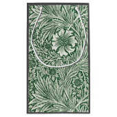 ウィリアム・モリス・マリーゴールド緑のフローラ花 スモールペーパーバッグ (裏面)