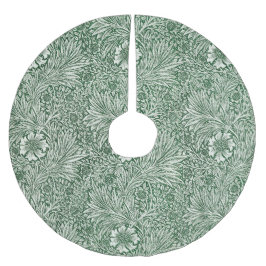 ウィリアム・モリス・マリーゴールド緑のフローラ花 ブラッシュドポリエステルツリースカート