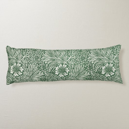 ウィリアム・モリス・マリーゴールド緑のフローラ花 ボディピロー (裏面)