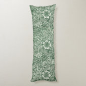 ウィリアム・モリス・マリーゴールド緑のフローラ花 ボディピロー (裏面 (縦))