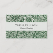 ウィリアム・モリス・マリーゴールド緑のフローラ花 名刺 (正面)