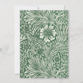 ウィリアム・モリス・マリーゴールド緑のフローラ花 招待状 (裏面)