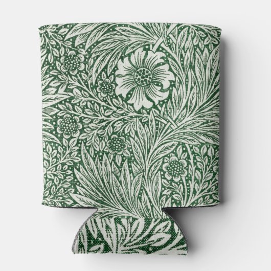 ウィリアム・モリス・マリーゴールド緑のフローラ花 缶クーラー (裏面)