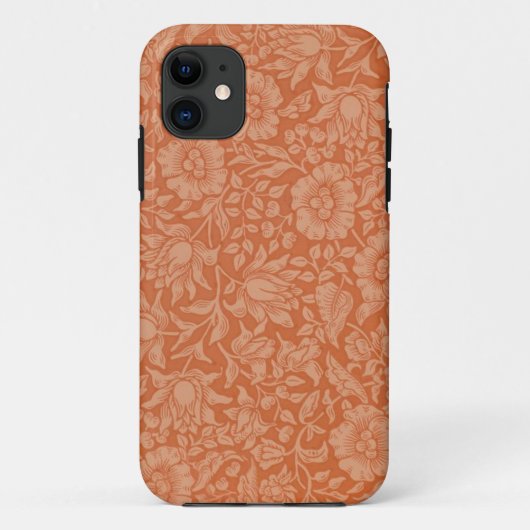 ウィリアム・モリス・マルロウ・パターン: テラコッタの花 Case-Mate iPhoneケース (裏面)