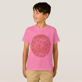 ウィリアム・モリス・マルロウ・パターン：テラコッタ・フラワーパターン Tシャツ (正面フル)