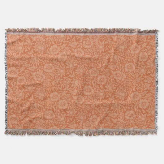 ウィリアム・モリス・マロウフローラ壁紙デザイン スローブランケット (正面)