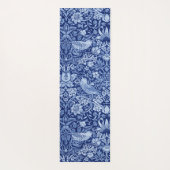 ウィリアム・モリス・モノトーンのイチゴ泥棒ブルー ヨガマット (裏面)