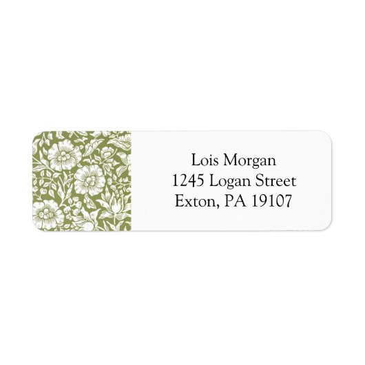 ウィリアム・モリス・モロー・グリーン・パターン ラベル (正面)