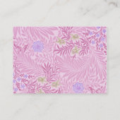 ウィリアム・モリス – ラークスパーエレガント – パープルフローラ 名刺 (裏面)