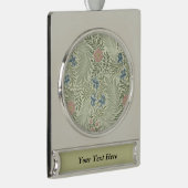 ウィリアム・モリス・ラークスパーフローラ壁紙 シルバープレートバナーオーナメント (右)