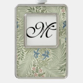 ウィリアム・モリス・ラークスパーフローラ壁紙 シルバープレートフレームオーナメント (正面)