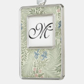 ウィリアム・モリス・ラークスパーフローラ壁紙 シルバープレートフレームオーナメント (左)