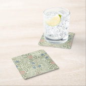 ウィリアム・モリス・ラークスパーフローラ壁紙 スクエアペーパーコースター (インサイチュ)