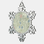 ウィリアム・モリス・ラークスパーフローラ壁紙 スノーフレークピューターオーナメント (右)