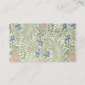 ウィリアム・モリス・ラークスパーフローラ壁紙 名刺 (裏面)