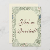 ウィリアム・モリス・ラークスパーフローラ壁紙 招待状 (正面/裏面)