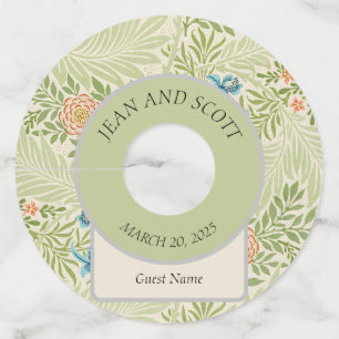 ウィリアム・モリス・ラークスパー花柄 ワイングラスタグ