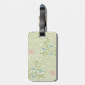 ウィリアム・モリス – ラークスパー – ピンクの花葉と ラゲッジタグ (裏面縦)