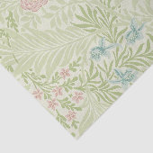 ウィリアム・モリス – ラークスパー – ピンクの花葉と 薄葉紙 (詳細)