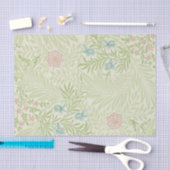 ウィリアム・モリス – ラークスパー – ピンクの花葉と 薄葉紙 (クラフト)