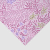 ウィリアム・モリス – ラークスパー – ピンクの花葉と 薄葉紙 (詳細)