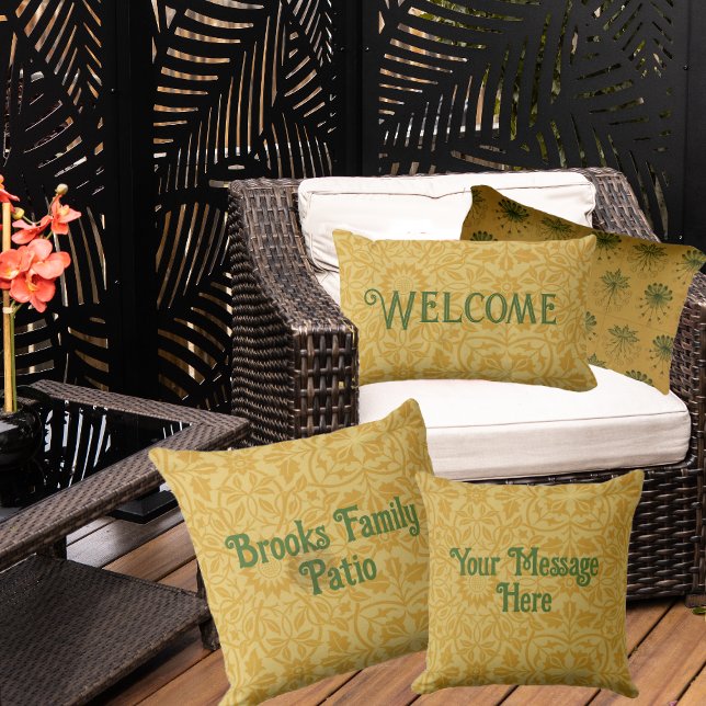 ウィリアム・モリス・リバーシブルパーソナライズされた アウトドアクッション (クリエイターアップロード済み)