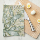 ウィリアム・モリス・リリーとザクロクラシックネ花 キッチンタオル (四つ折り)