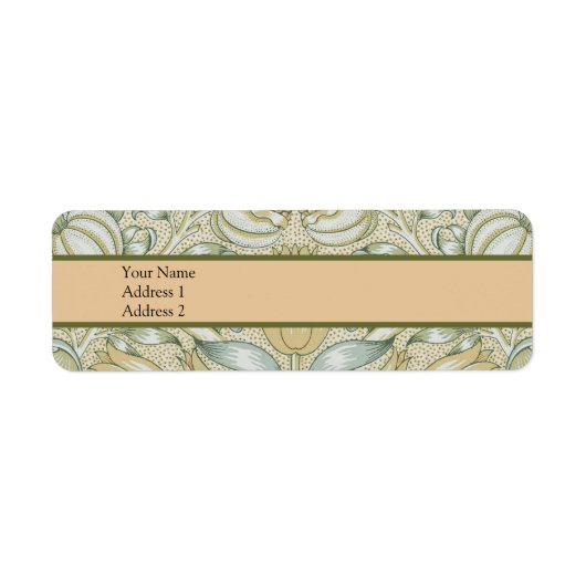 ウィリアム・モリス・リリーとザクロクラシックネ花 ラベル (正面)