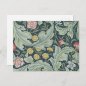 ウィリアム・モリス・レスター葉ス・フラワーカーネーション ポストカード (正面/裏面)