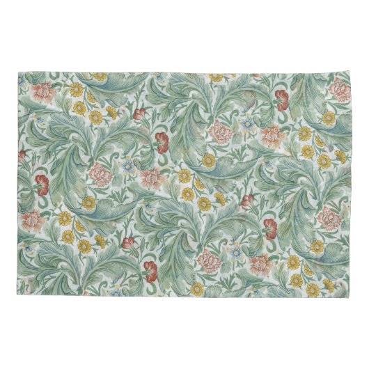 ウィリアム・モリス・レスター葉ス・フラワーカーネーション 枕カバー (裏面-左)