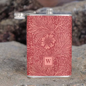 ウィリアム・モリス・レッド・マリゴールド・パターンイニシャル フラスク