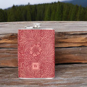 ウィリアム・モリス・レッド・マリゴールド・パターンイニシャル フラスク