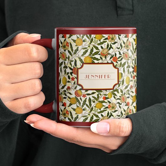 ウィリアム・モリス・レモンズ・ポメグラネイト・パターン マグカップ