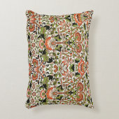 ウィリアム・モリス・ロッドデン花の葉緑ピンク アクセントクッション (正面(垂直))