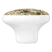 ウィリアム・モリス・ロッドデン花の葉緑ピンク セラミックノブ (側面)