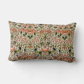 ウィリアム・モリス・ロッドデン花の葉緑ピンク ランバークッション (裏面)