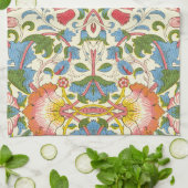 ウィリアム・モリス・ロドン花の花柄 キッチンタオル (折り畳み)