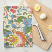 ウィリアム・モリス・ロドン花の花柄 キッチンタオル (四つ折り)